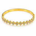 Bracelet Rigide Multi Trèfles 5 Cristaux Luxe