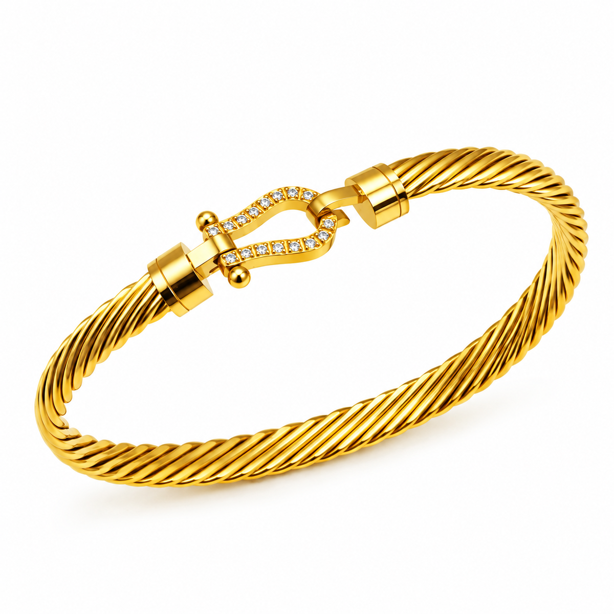 Bracelet Rigide Torsadé Strength Cristaux Luxe