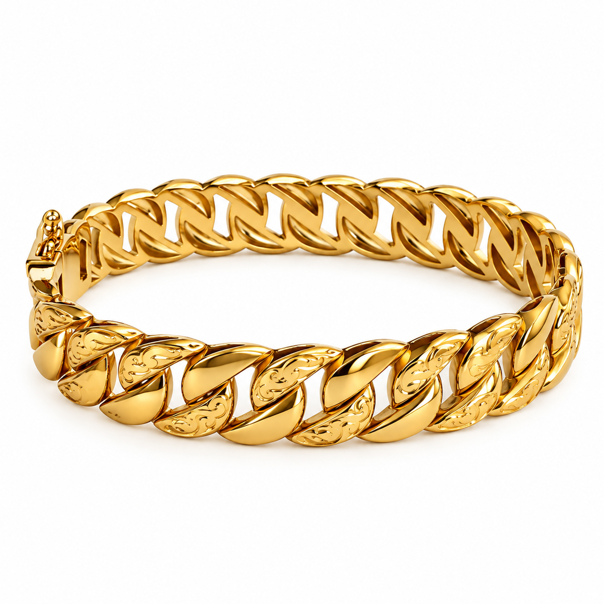 Bracelet Rigide Tresse Motifs Vagues Luxe