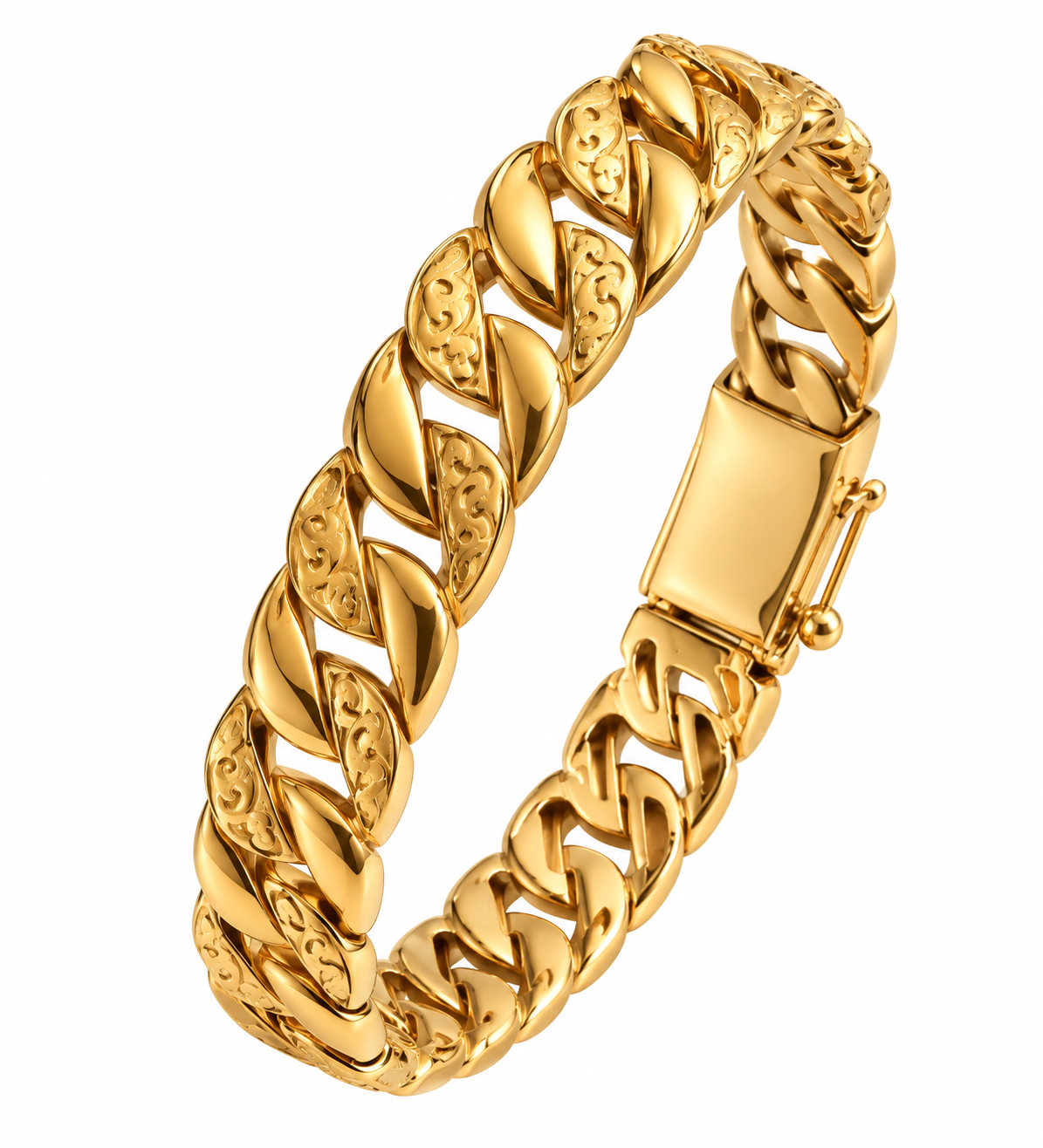 Bracelet Rigide Tresse Motifs Vagues Luxe