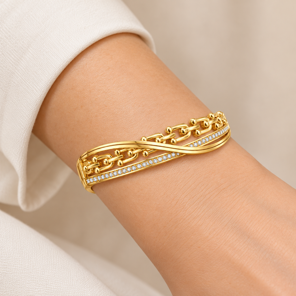 Bracelet Rigide Triple Lignes T Luxe