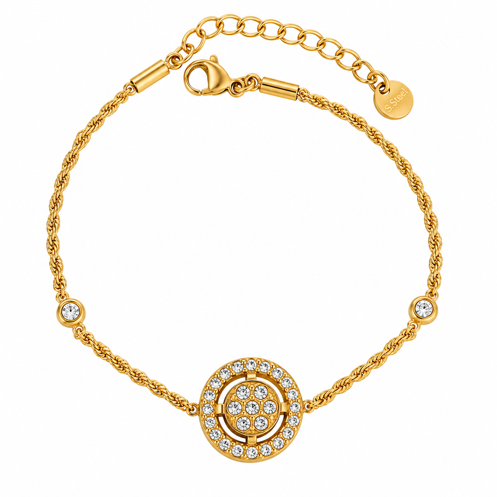 Bracelet Torsade Cercle Cristaux Tour Cristaux Luxe