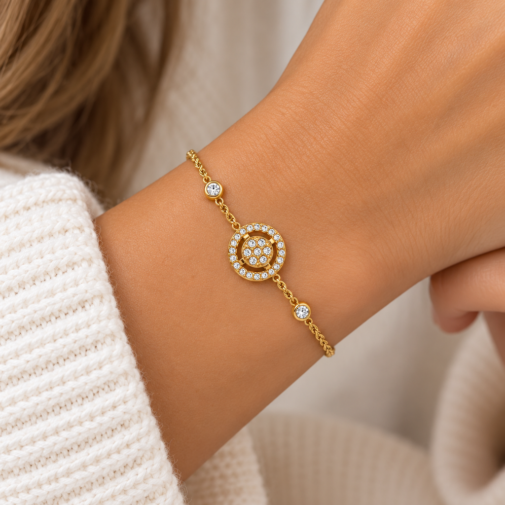 Bracelet Torsade Cercle Cristaux Tour Cristaux Luxe