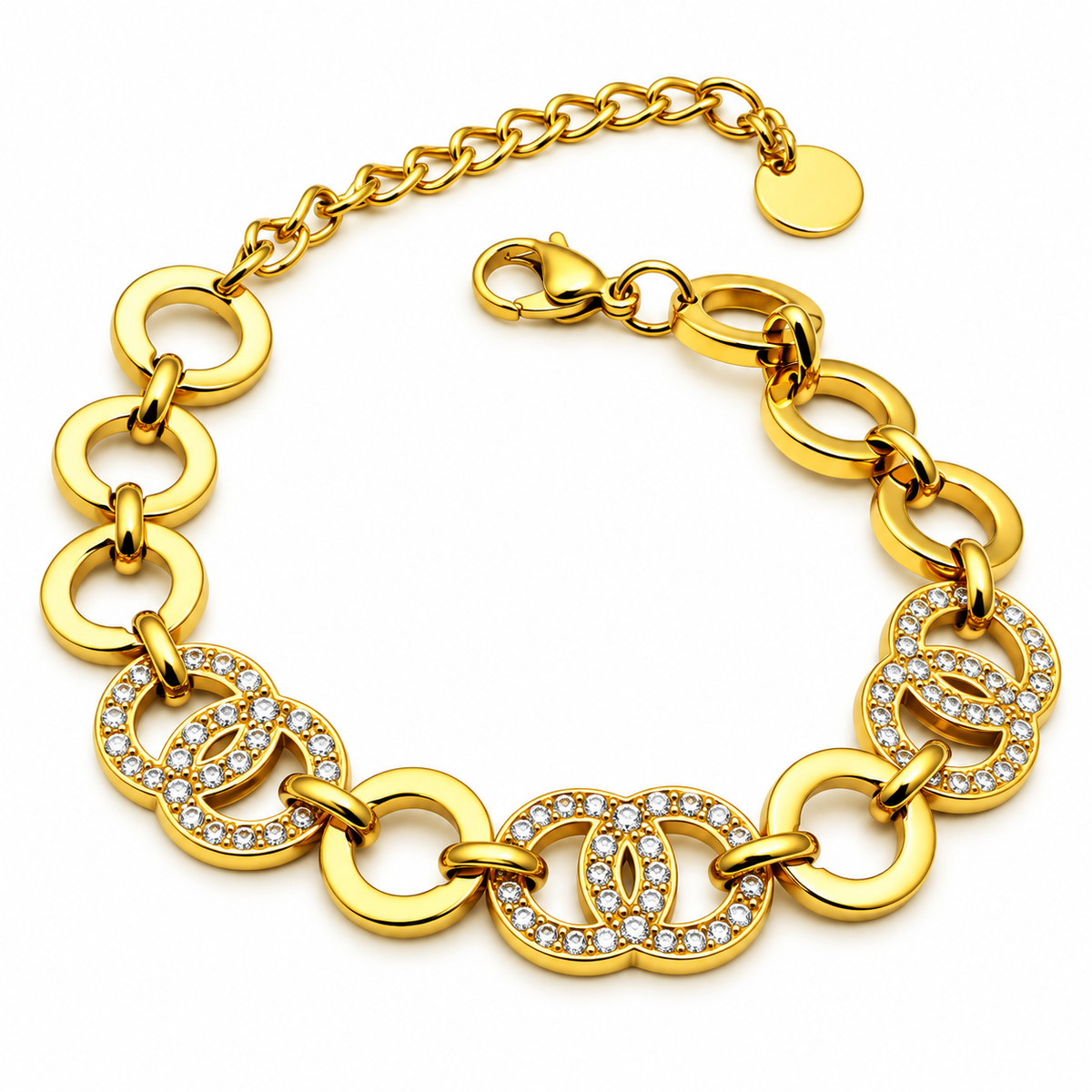 Bracelet Tresse Multi Double C Luxe Cristaux