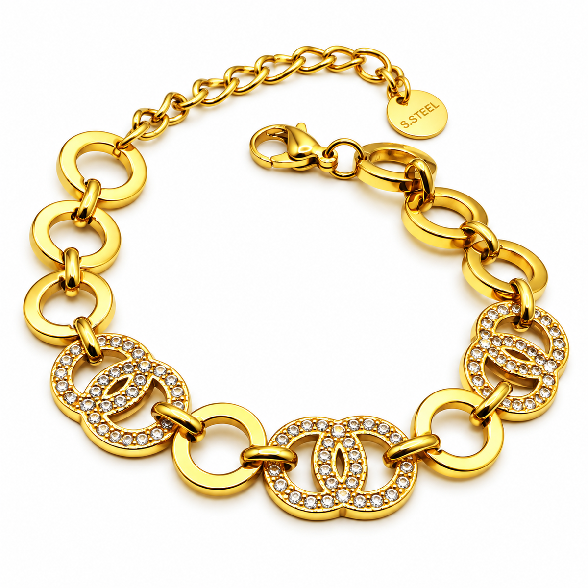 Bracelet Tresse Multi Double C Luxe Cristaux