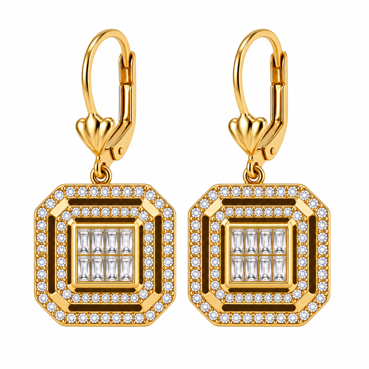 Boucles d'oreilles Torsade Carré HC Luxe