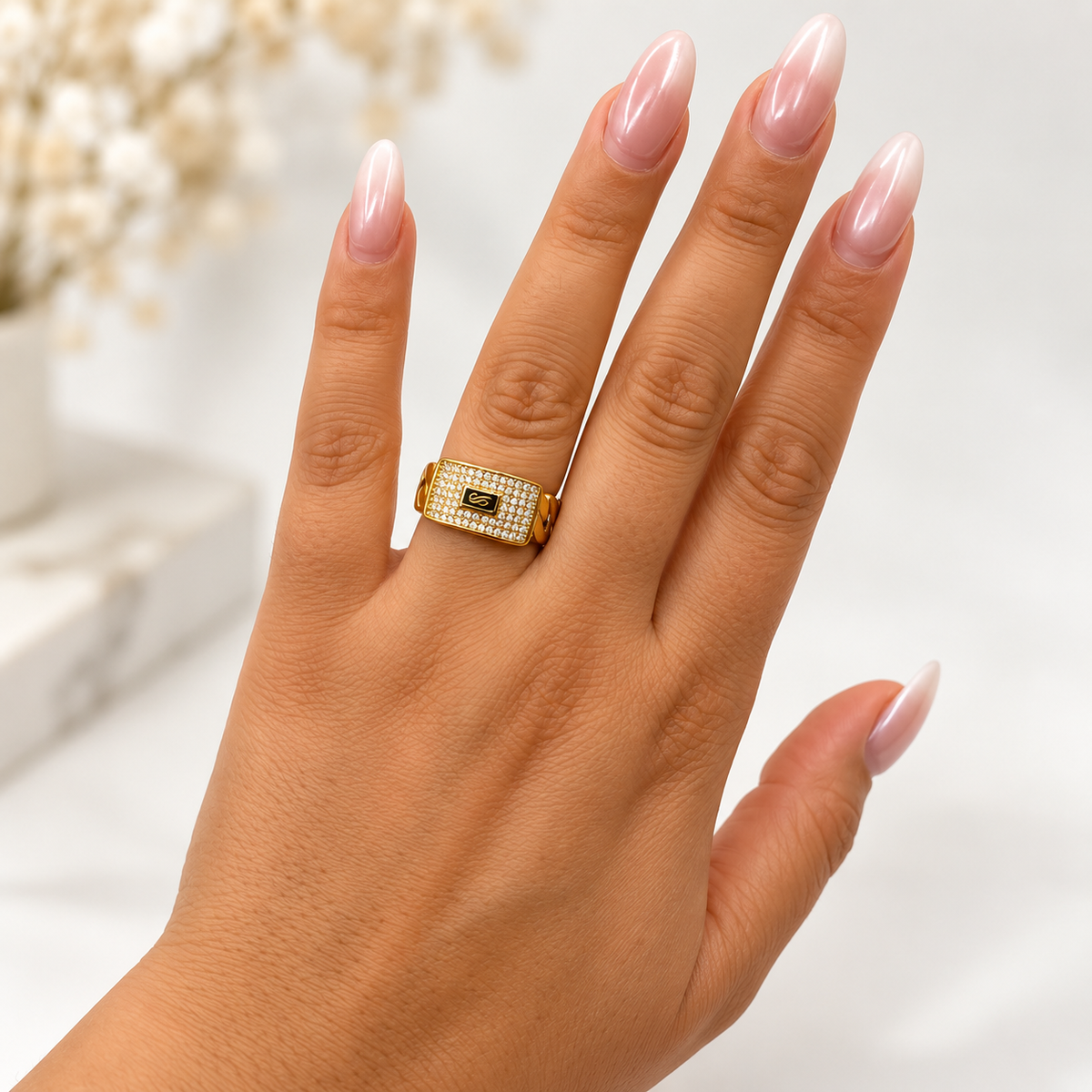 Bague Tresse Monte Carlo Luxe Premium Doré