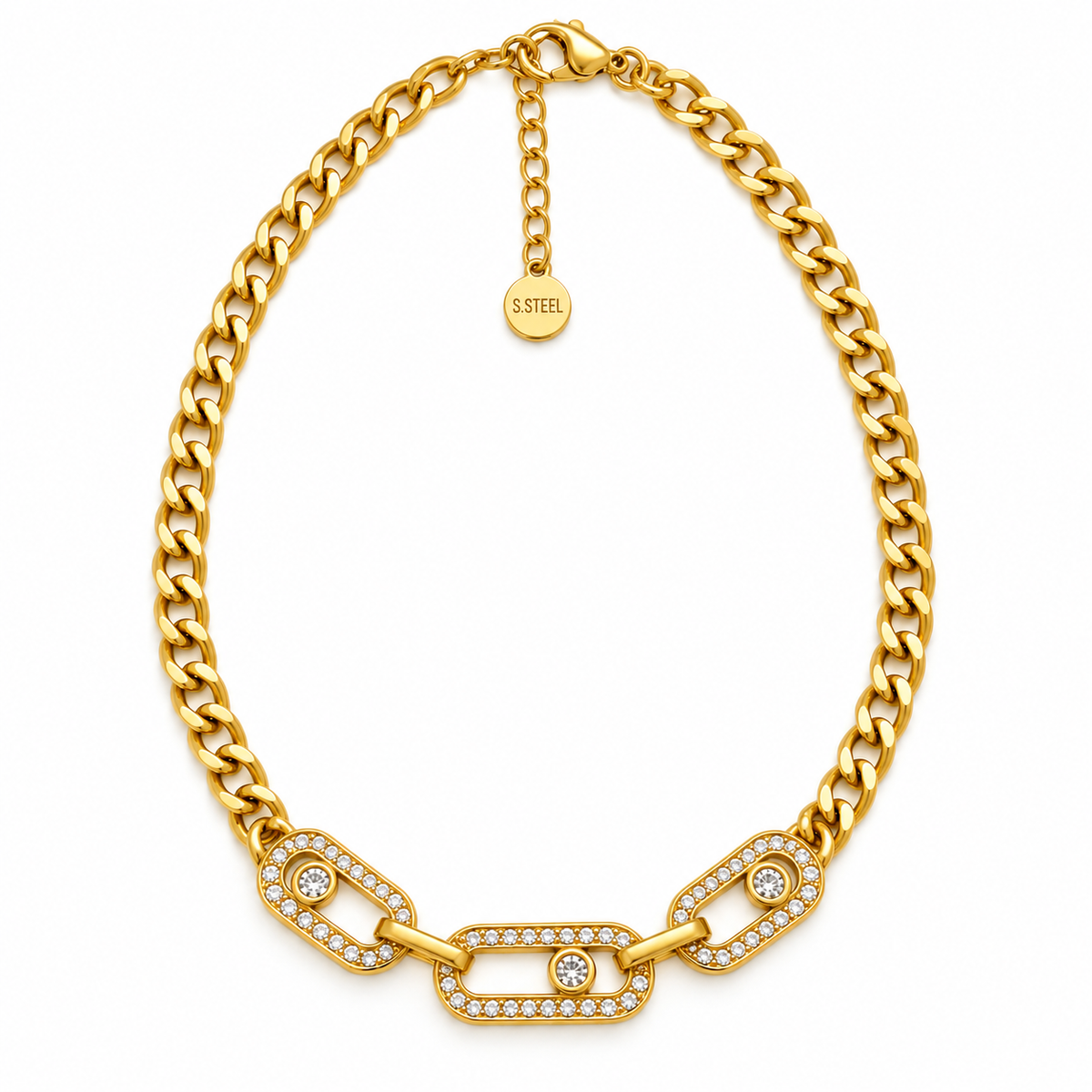 Collier Triple Pendentifs Mexicain Cristaux Luxe