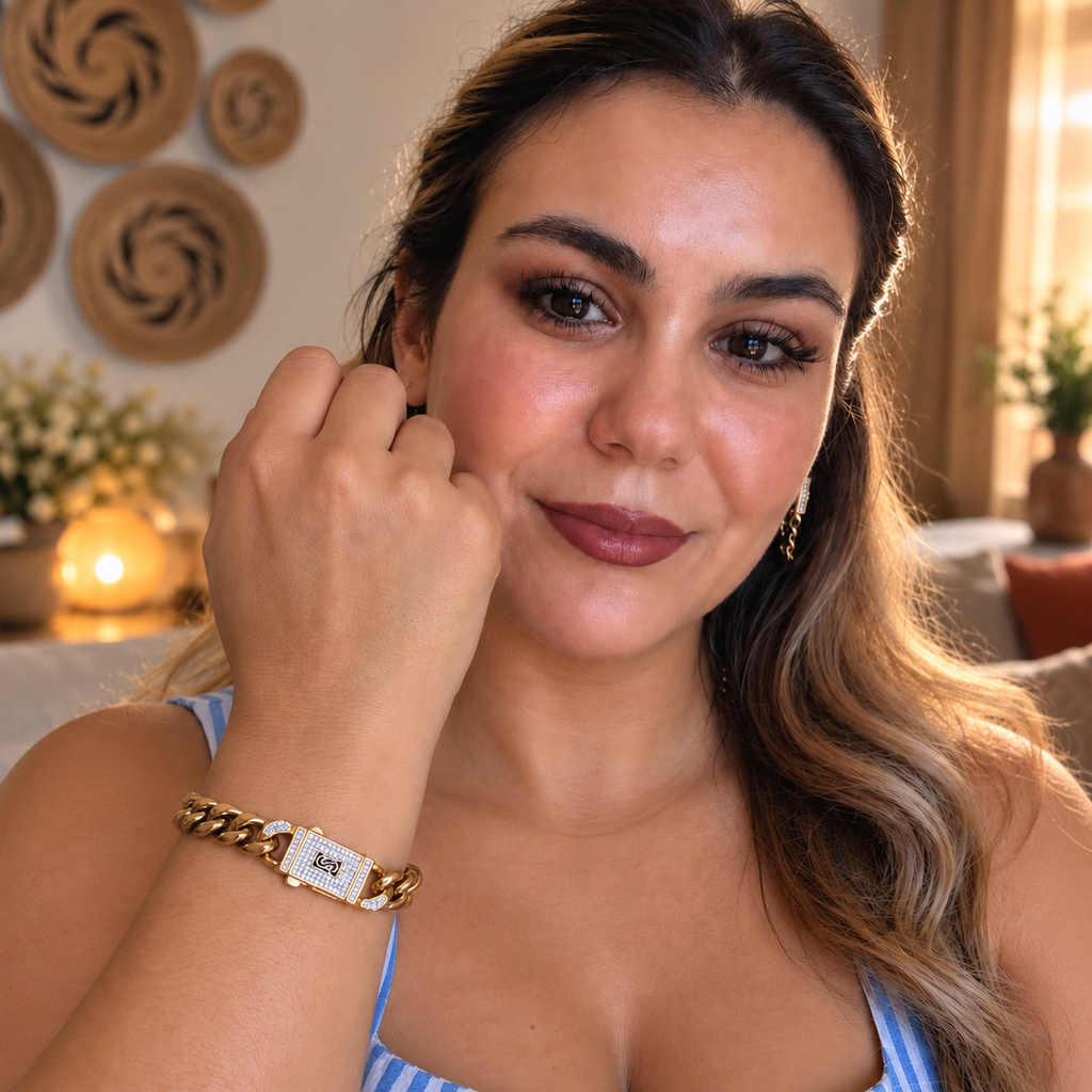 Bracelet Tresse Monte Carlo Luxe Premium Doré
