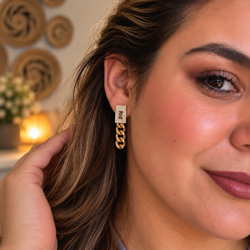 Boucles d'oreilles Tresse Monte Carlo Luxe Premium Doré