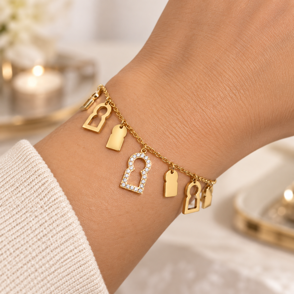 Bracelet Multi Bab El Mansour Cristaux et Dorés Luxe