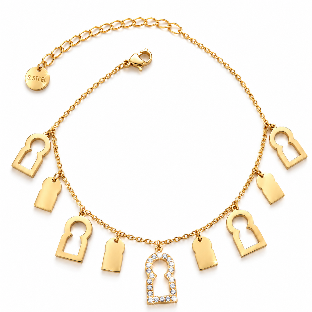 Bracelet Multi Bab El Mansour Cristaux et Dorés Luxe