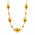 Collier Boules Dorées Grosses et Petites Luxe