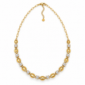 Collier Chaîne Graines de Café et Gros Cristaux Luxe