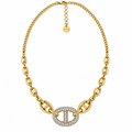 Collier Graine de Café H Luxe Argenté Cristaux