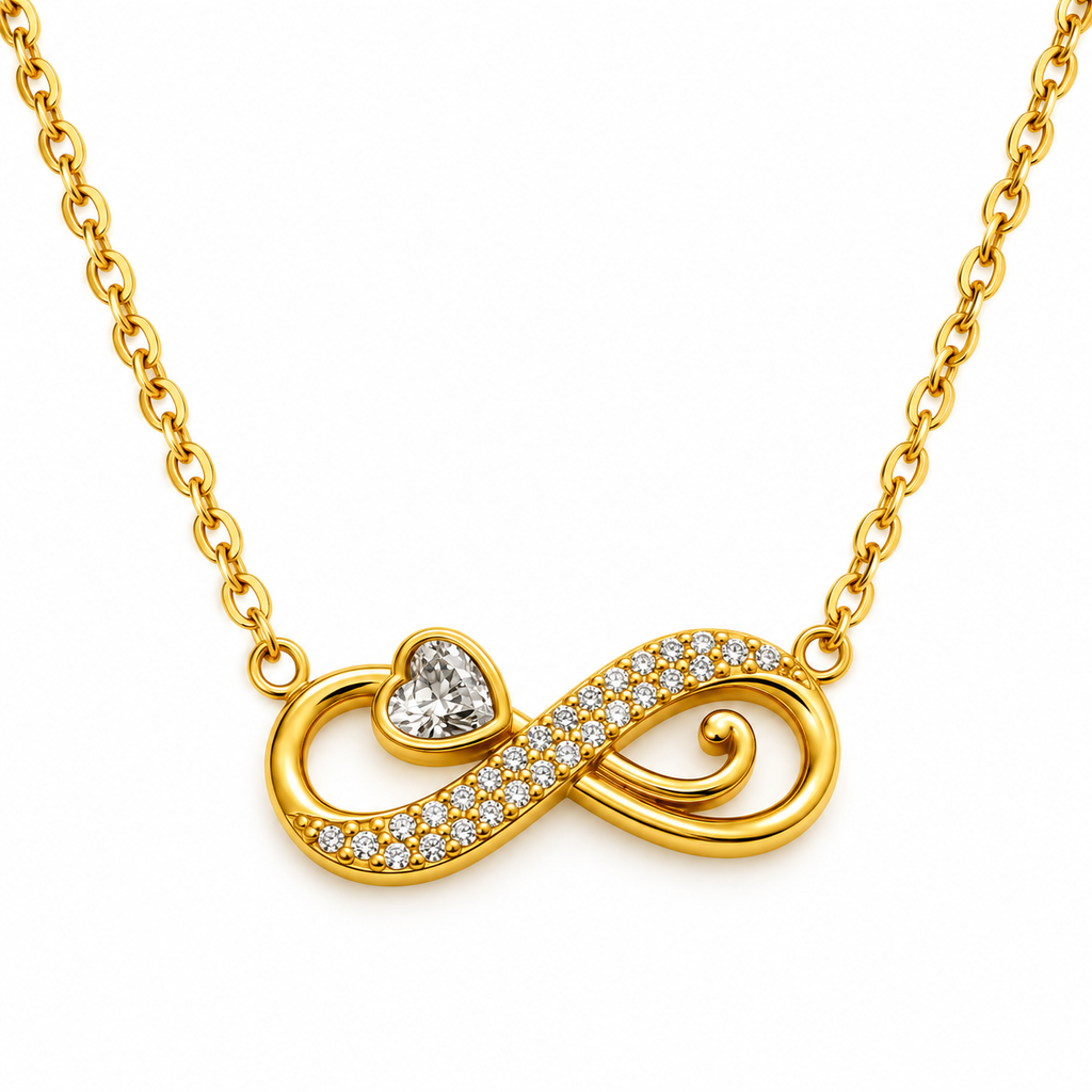 Collier Infinity Cristaux Coeur Cristal Luxe