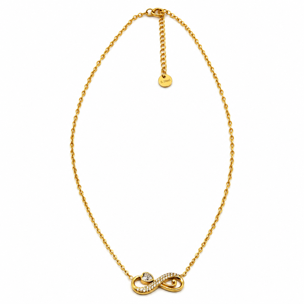Collier Infinity Cristaux Coeur Cristal Luxe