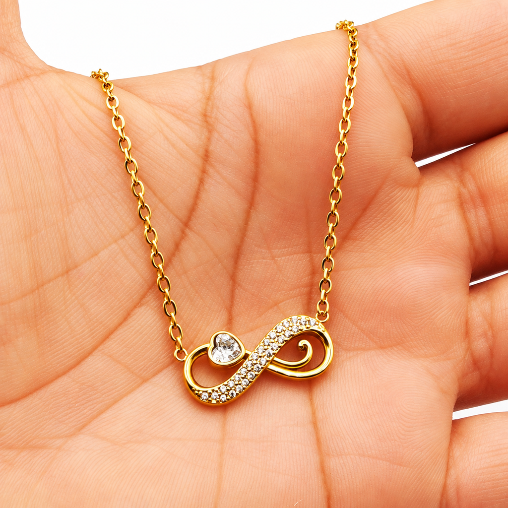 Collier Infinity Cristaux Coeur Cristal Luxe