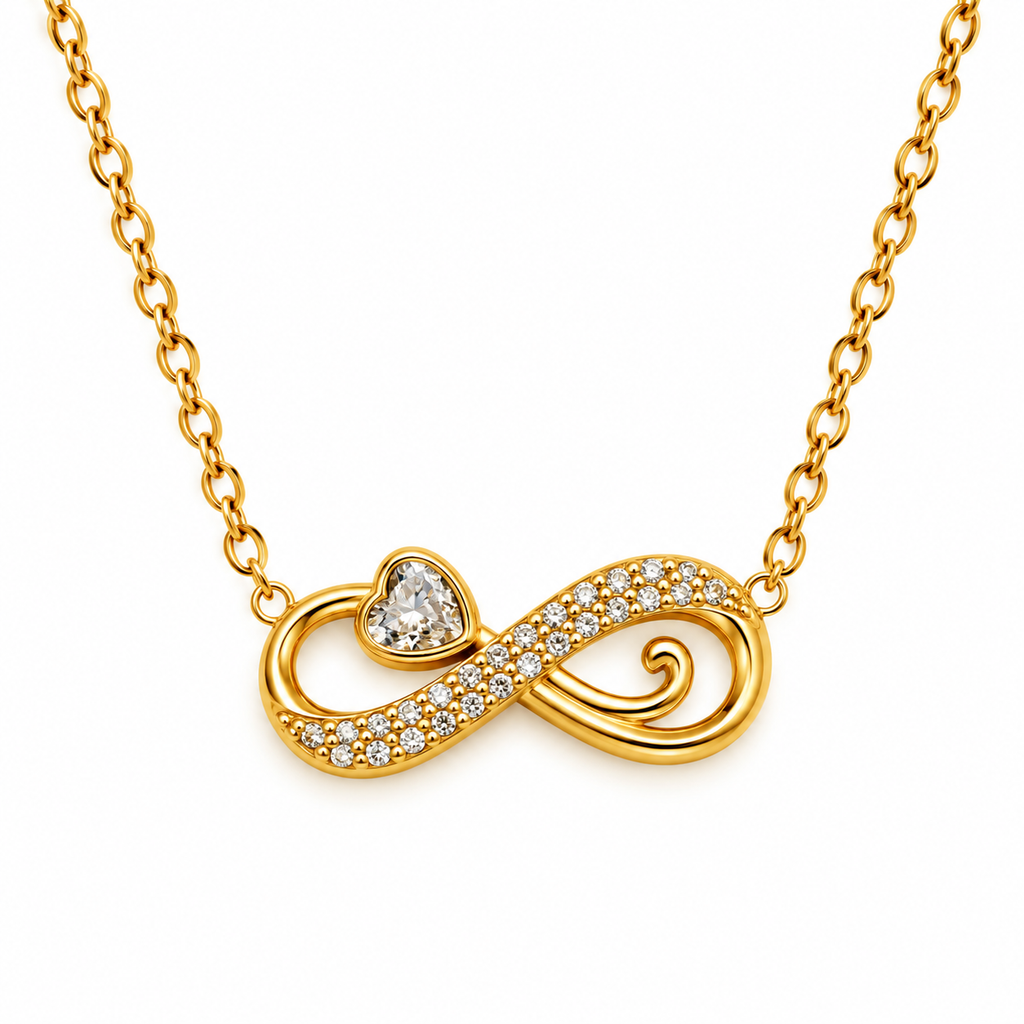 Collier Infinity Cristaux Coeur Cristal Luxe