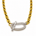Collier Maille Marine Pendentif T-bar Argenté Luxe