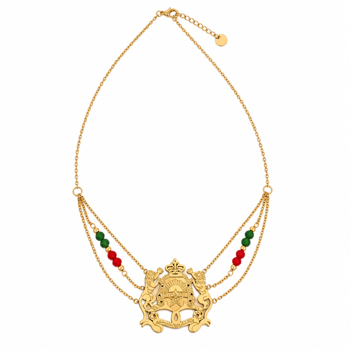 Collier Maroc Pierres Vertes et Rouges Luxe