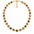 Collier Multi Cristaux Ronds Nuances de Marron Luxe