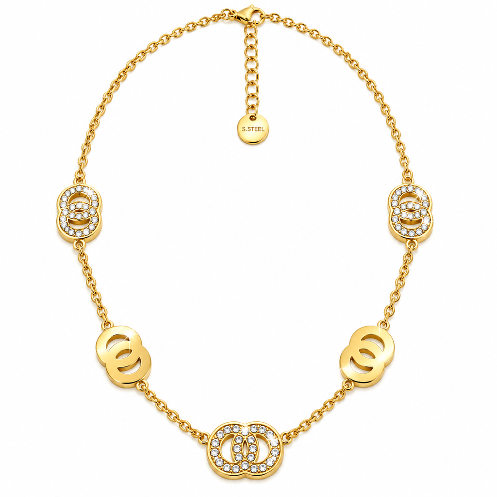 Collier Multi Double C Cristaux Luxe