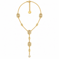 Collier Multi Double C Dorés et Cristaux Luxe Descendant