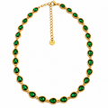Collier Multi Gouttes Vertes Tour Perles d'imitation Luxe