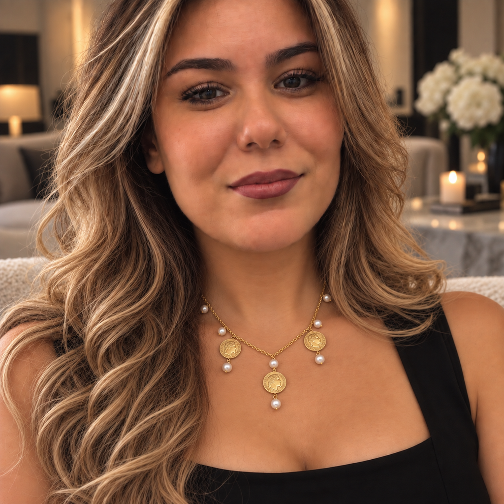 Collier Multi Louise Napoléon Et Perles d imitation Blanches Luxe