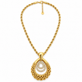 Collier Pendentif Gouttes Torsades et Cristaux Luxe