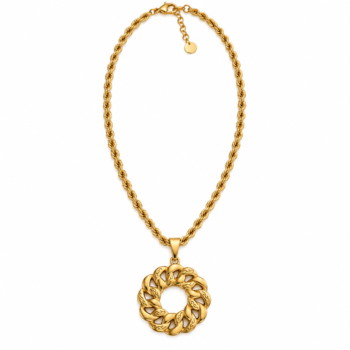 Collier Pendentif Tresse Motifs Vagues Luxe