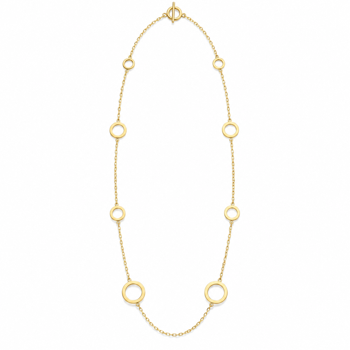 Collier Sautoir Chaîne Cercles Creux Luxe