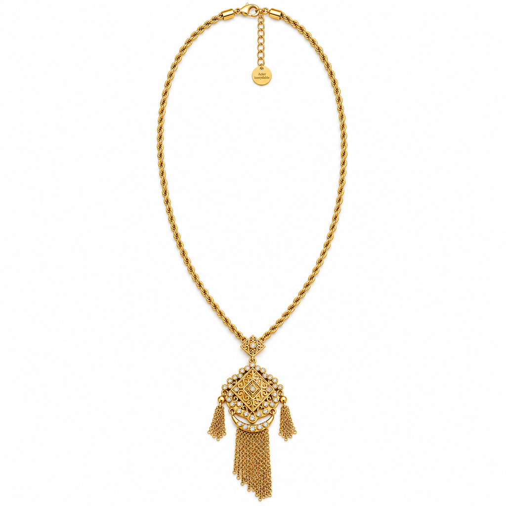 Collier / Sautoir Cravache Cristaux Luxe