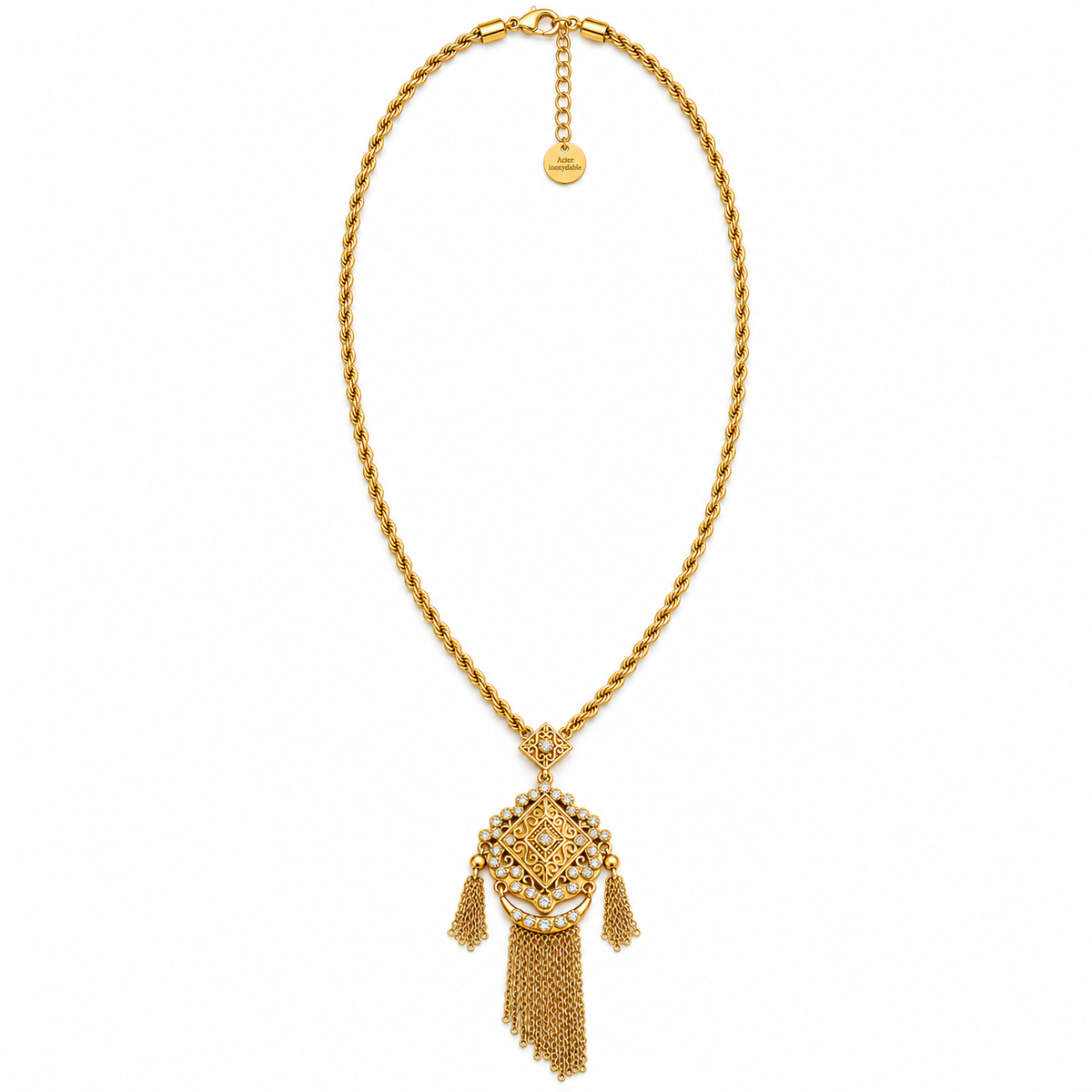 Collier / Sautoir Cravache Cristaux Luxe