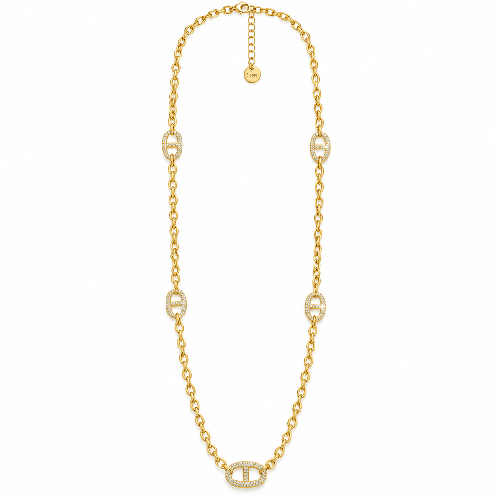 Collier / Sautoir Multi Pendentifs H Luxe Cristaux