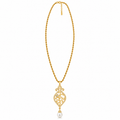 Collier / Sautoir Arabesque Perle d'imitation Blanche Luxe