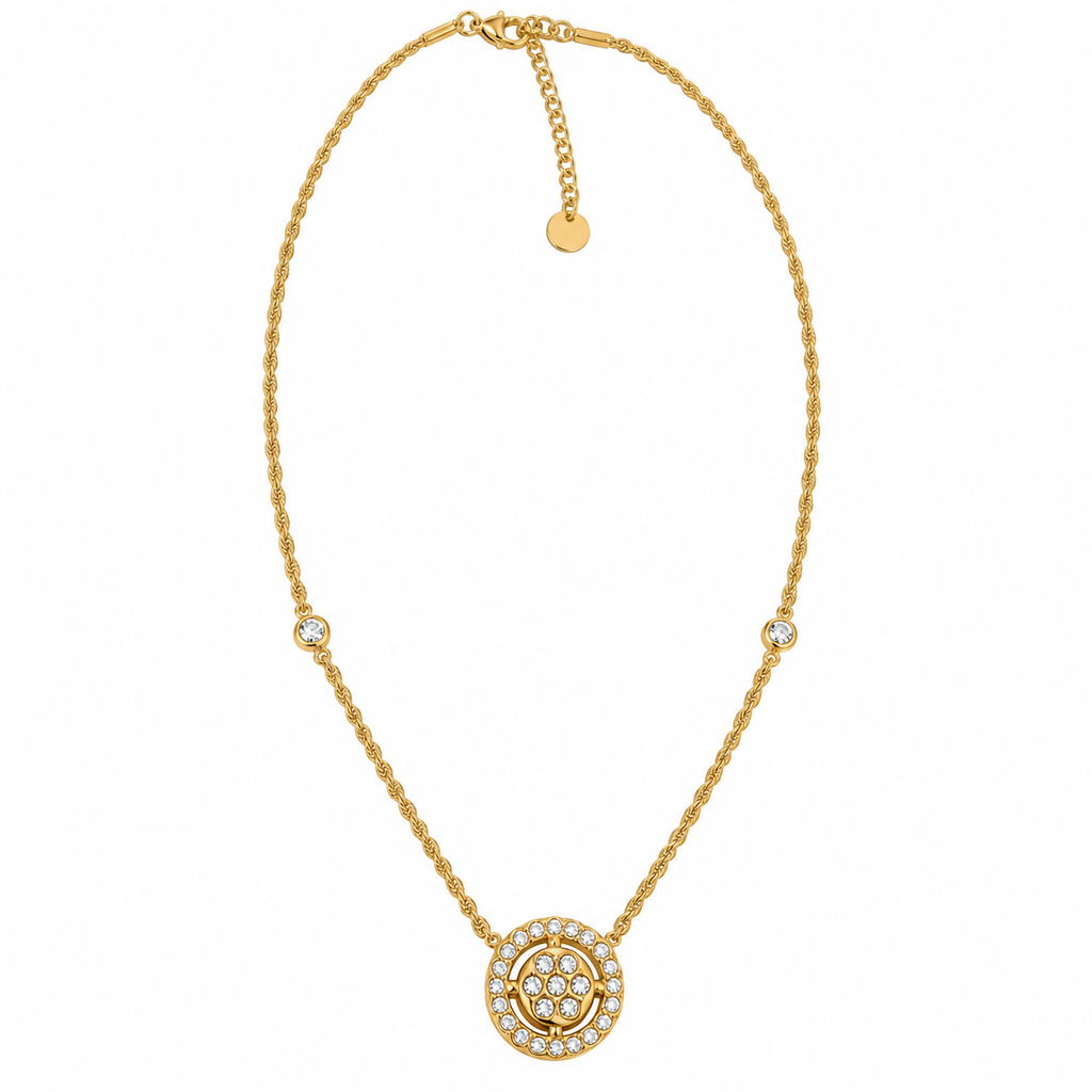 Collier Torsade Cercle Cristaux Tour Cristaux Luxe