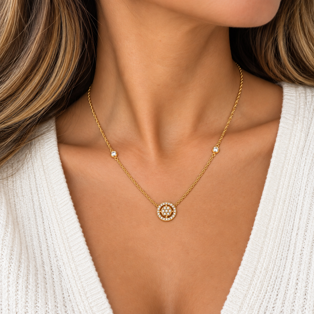 Collier Torsade Cercle Cristaux Tour Cristaux Luxe