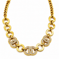 Collier Tresse Multi Double C Luxe Cristaux