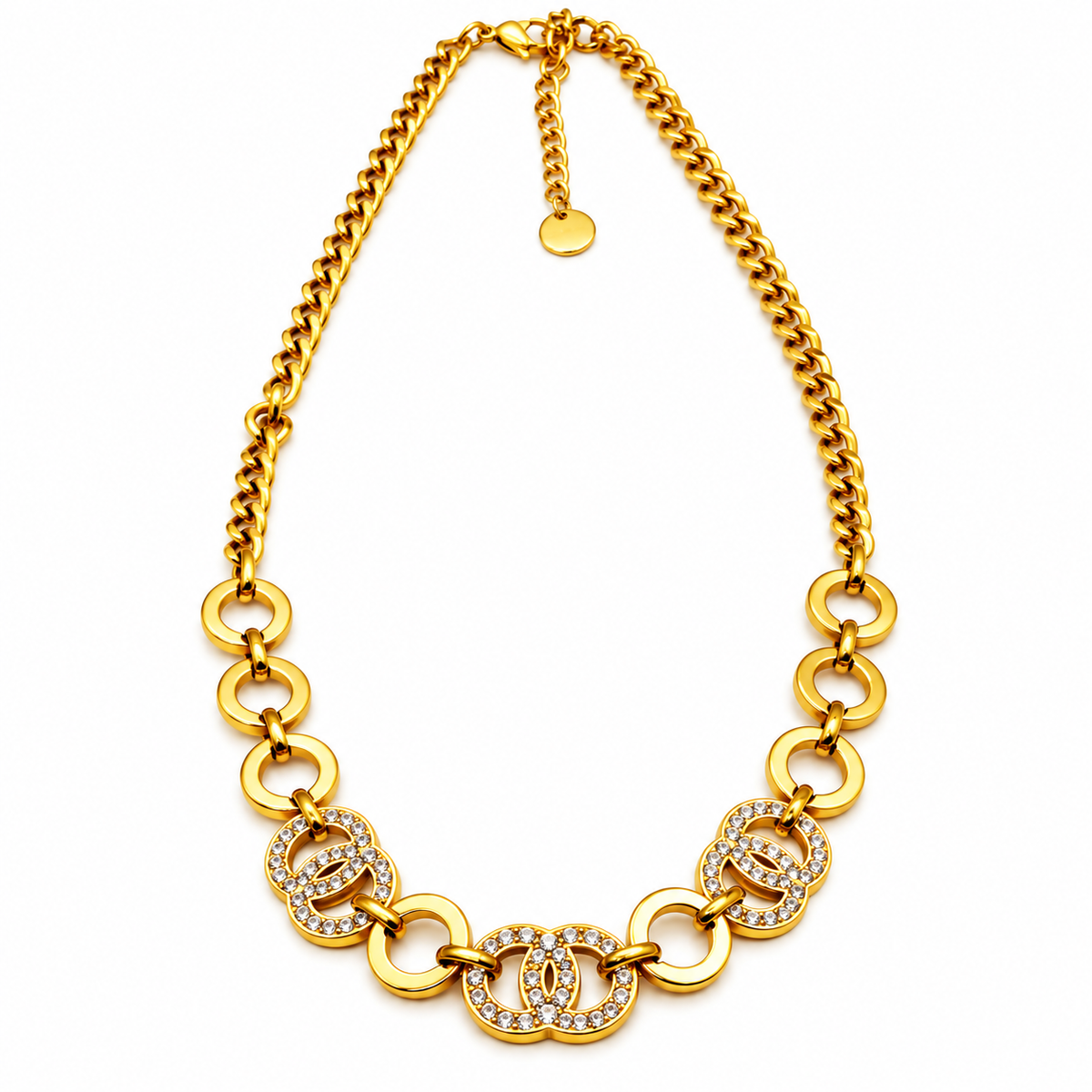 Collier Tresse Multi Double C Luxe Cristaux