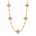 Collier / Sautoir Trèfles 4 Cristaux Ronds Luxe