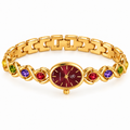 Montre GG Luxe FB1726 Fond Bordeaux Pierres Multicolores