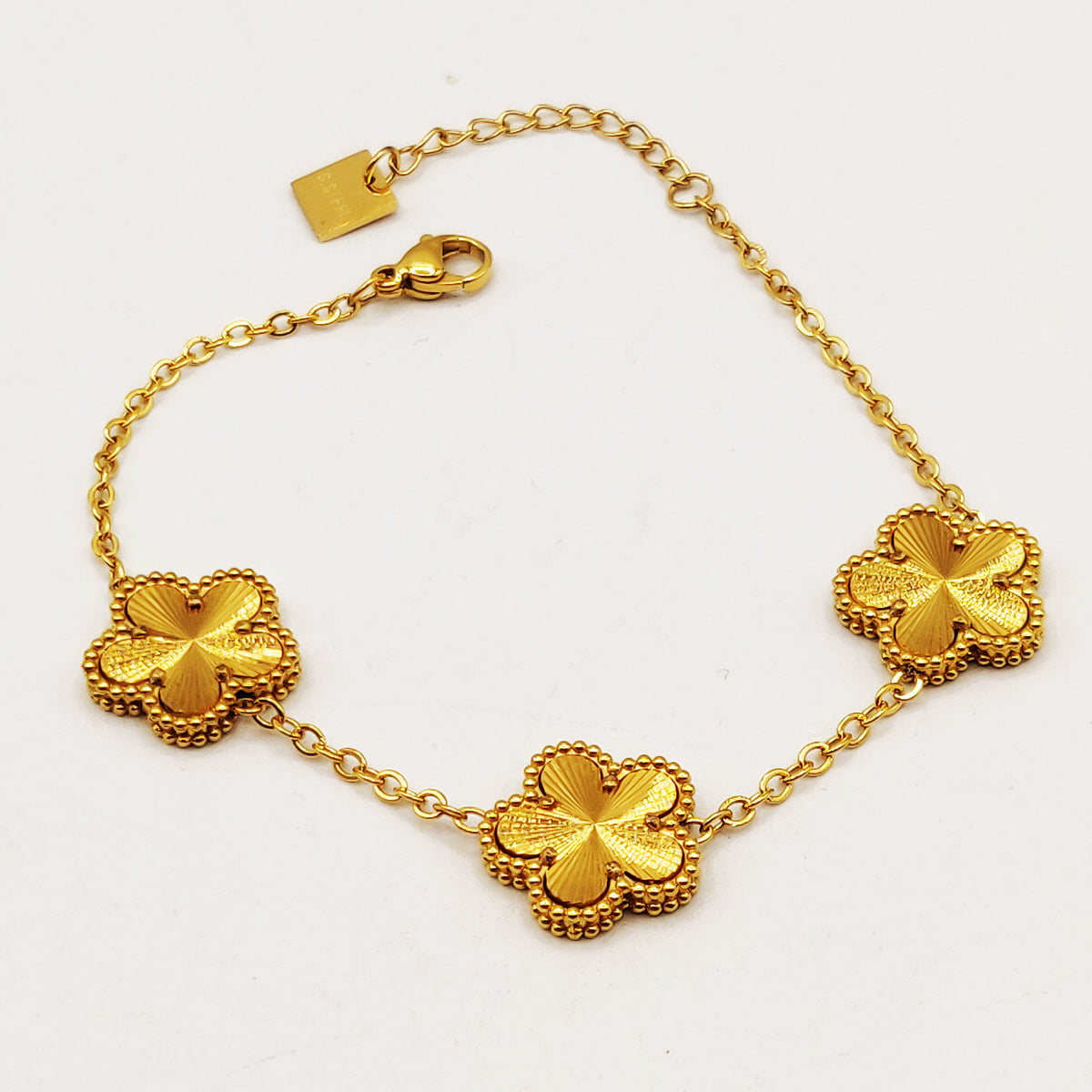 Bracelet Marguerites Dorées Tour Perles d'imitation Luxe