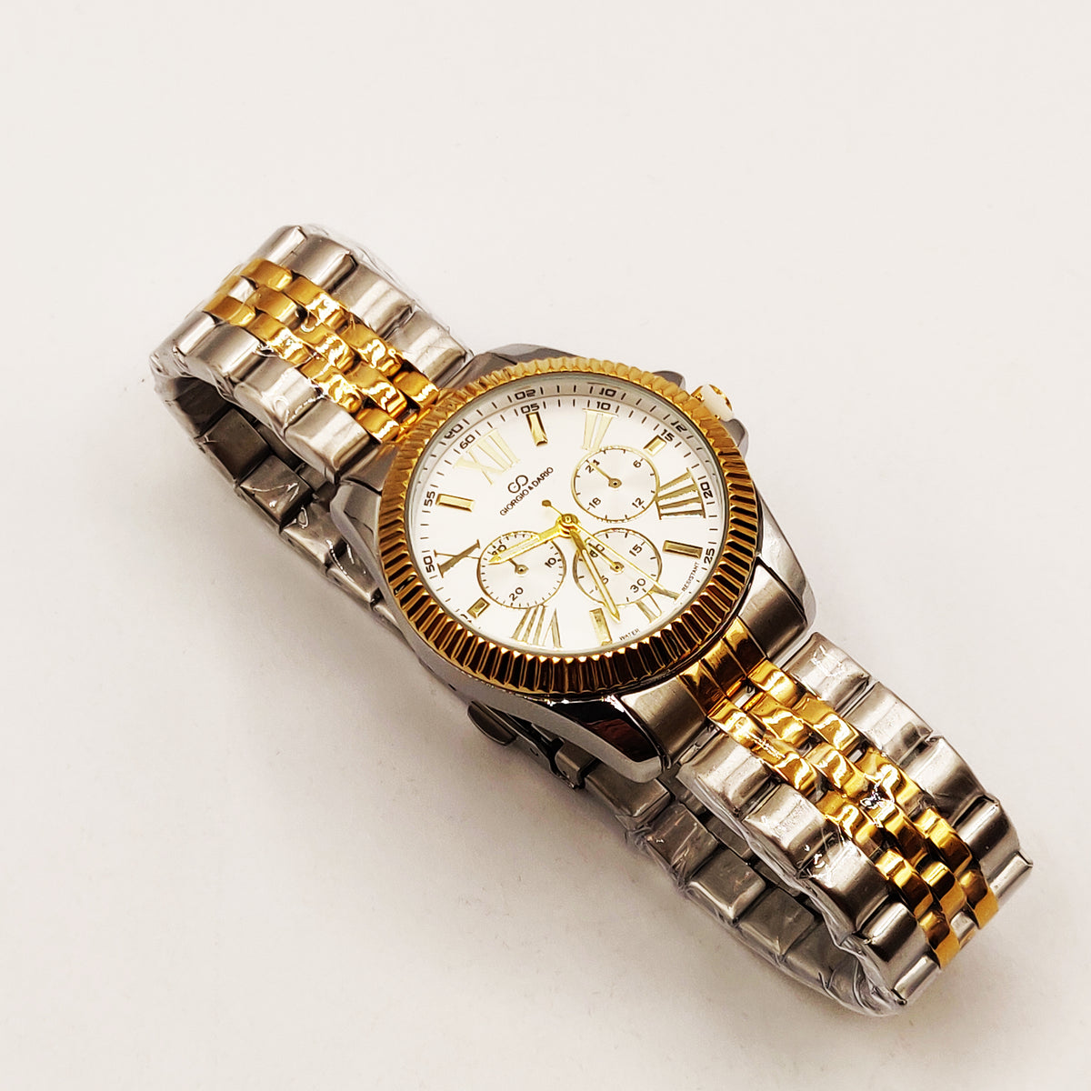 Montre HC EU6441 Fond Blanc Bracelet Argenté et Doré