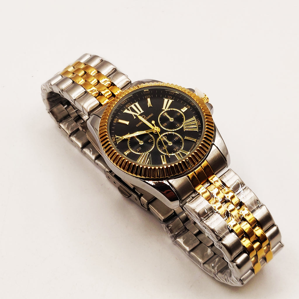 Montre HC EU6441 Fond Noir Bracelet Argenté et Doré