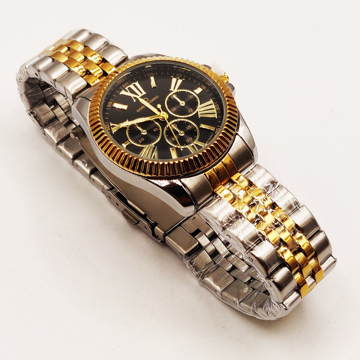 Montre HC EU6441 Fond Noir Bracelet Argenté et Doré