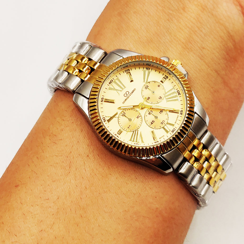 Montre HC EU6441 Fond Doré Bracelet Argenté et Doré