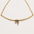 Collier Barre Clé et Coeur Cristaux Luxe