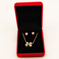 Coffret Collier et Boucles d'oreilles Trèfle à 4 Feuilles Cristaux